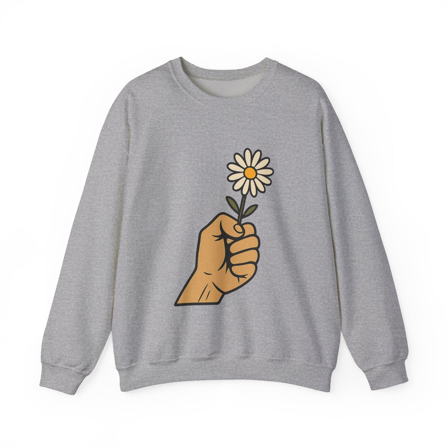 Floral Motif Sweatshirt - Cozy Spring Vibes, Perfect Gift for Friends, Unisex Fashion, Casual Outfits, Eco-Friendly Gift
