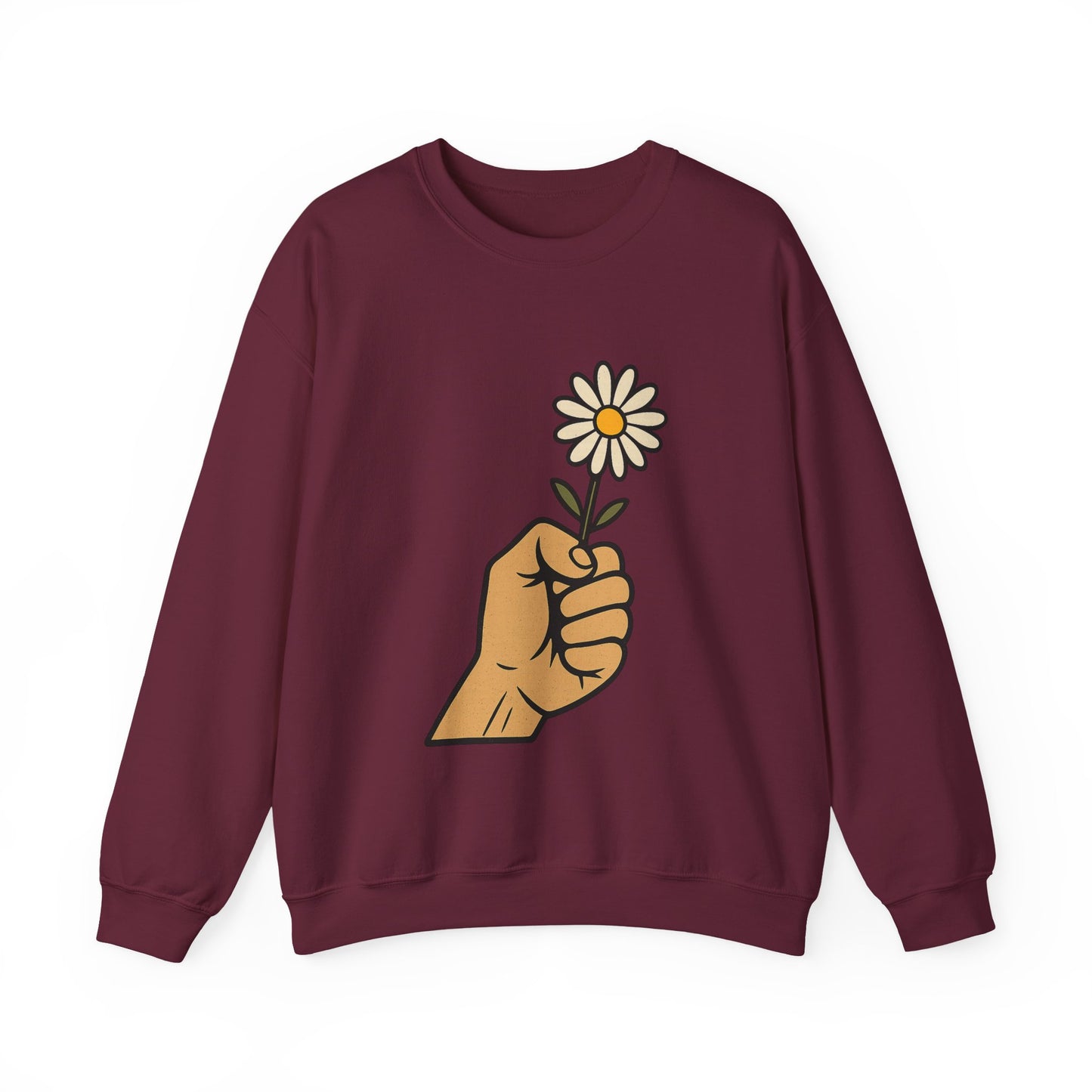 Floral Motif Sweatshirt - Cozy Spring Vibes, Perfect Gift for Friends, Unisex Fashion, Casual Outfits, Eco-Friendly Gift