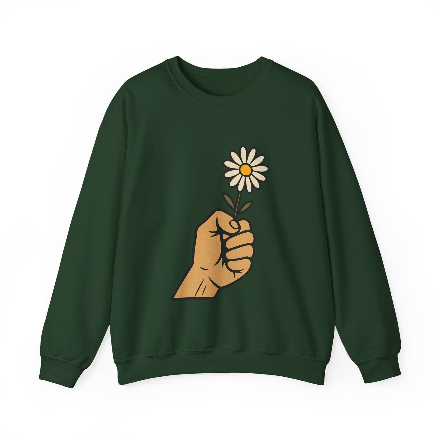 Floral Motif Sweatshirt - Cozy Spring Vibes, Perfect Gift for Friends, Unisex Fashion, Casual Outfits, Eco-Friendly Gift