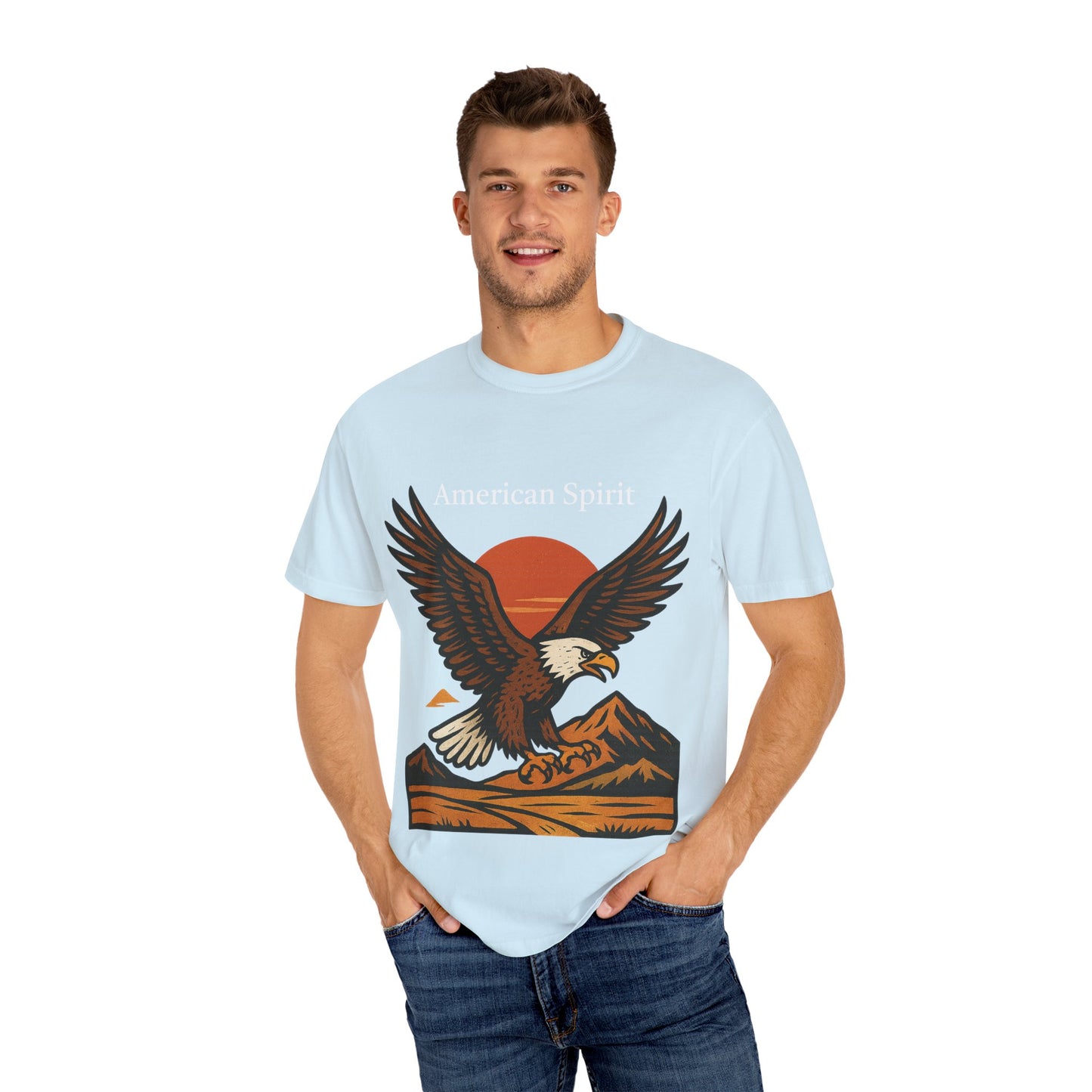 T-shirt Aigle Majestueux – Illustration Vintage au Coucher du Soleil