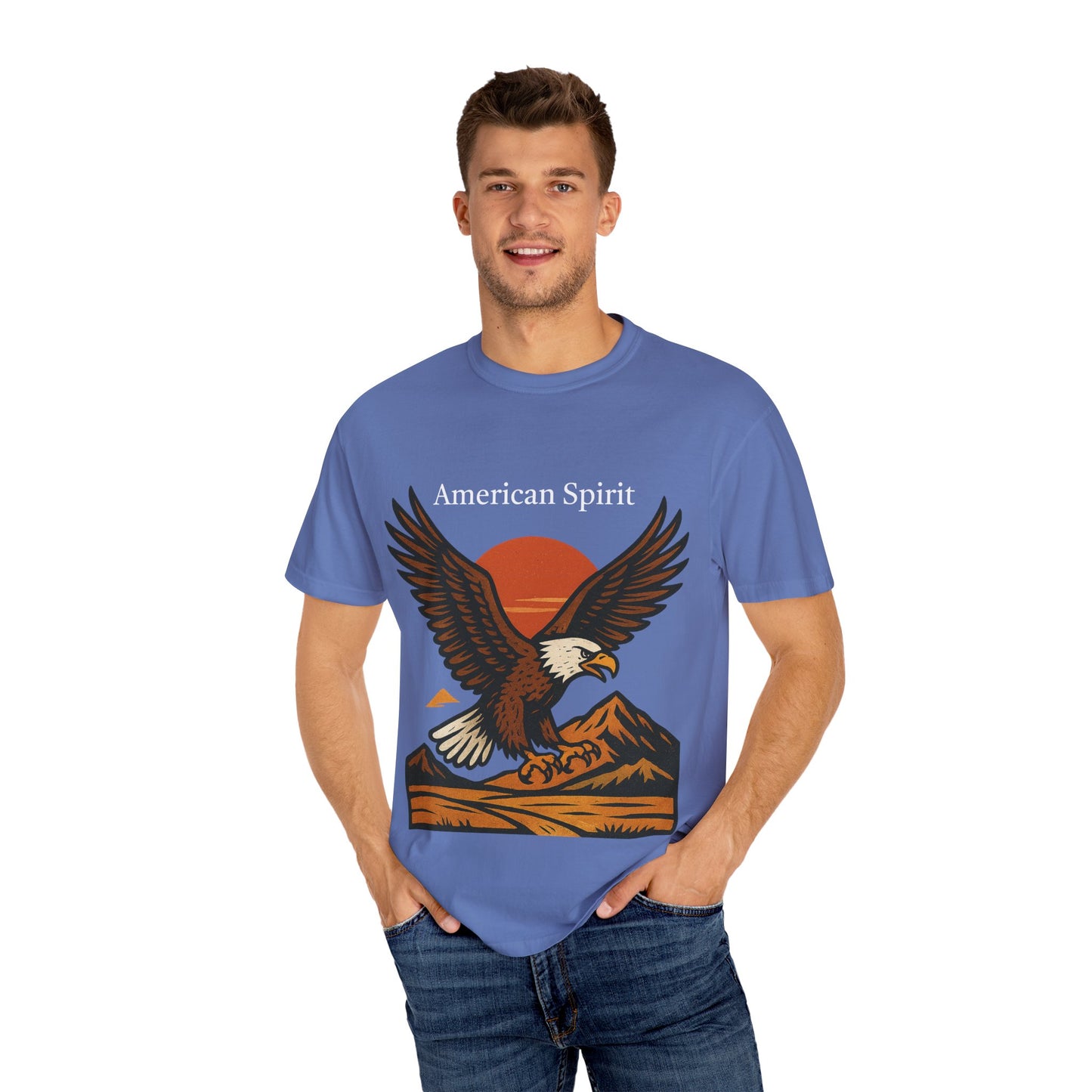 T-shirt Aigle Majestueux – Illustration Vintage au Coucher du Soleil