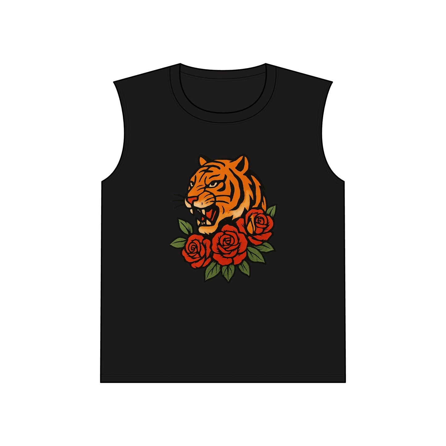 T-shirt Graphique Tigre & Roses – Style Vintage