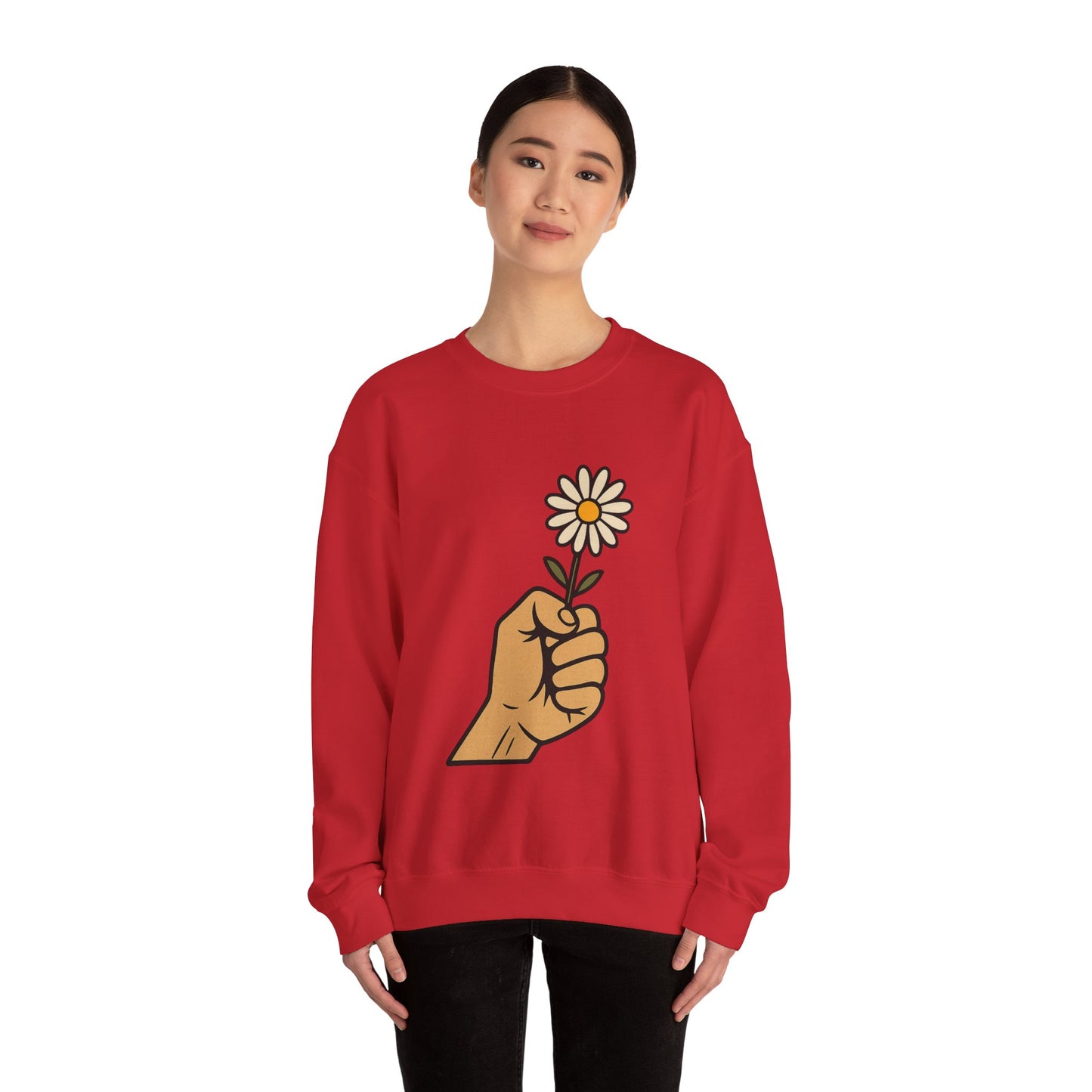 Floral Motif Sweatshirt - Cozy Spring Vibes, Perfect Gift for Friends, Unisex Fashion, Casual Outfits, Eco-Friendly Gift