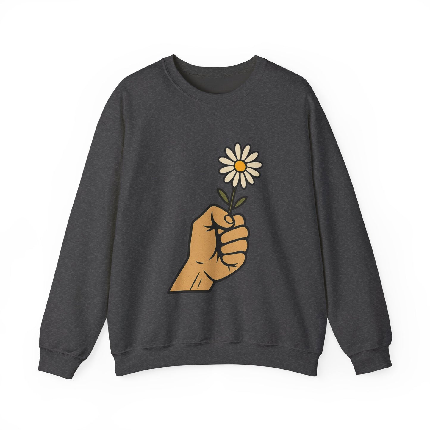Floral Motif Sweatshirt - Cozy Spring Vibes, Perfect Gift for Friends, Unisex Fashion, Casual Outfits, Eco-Friendly Gift