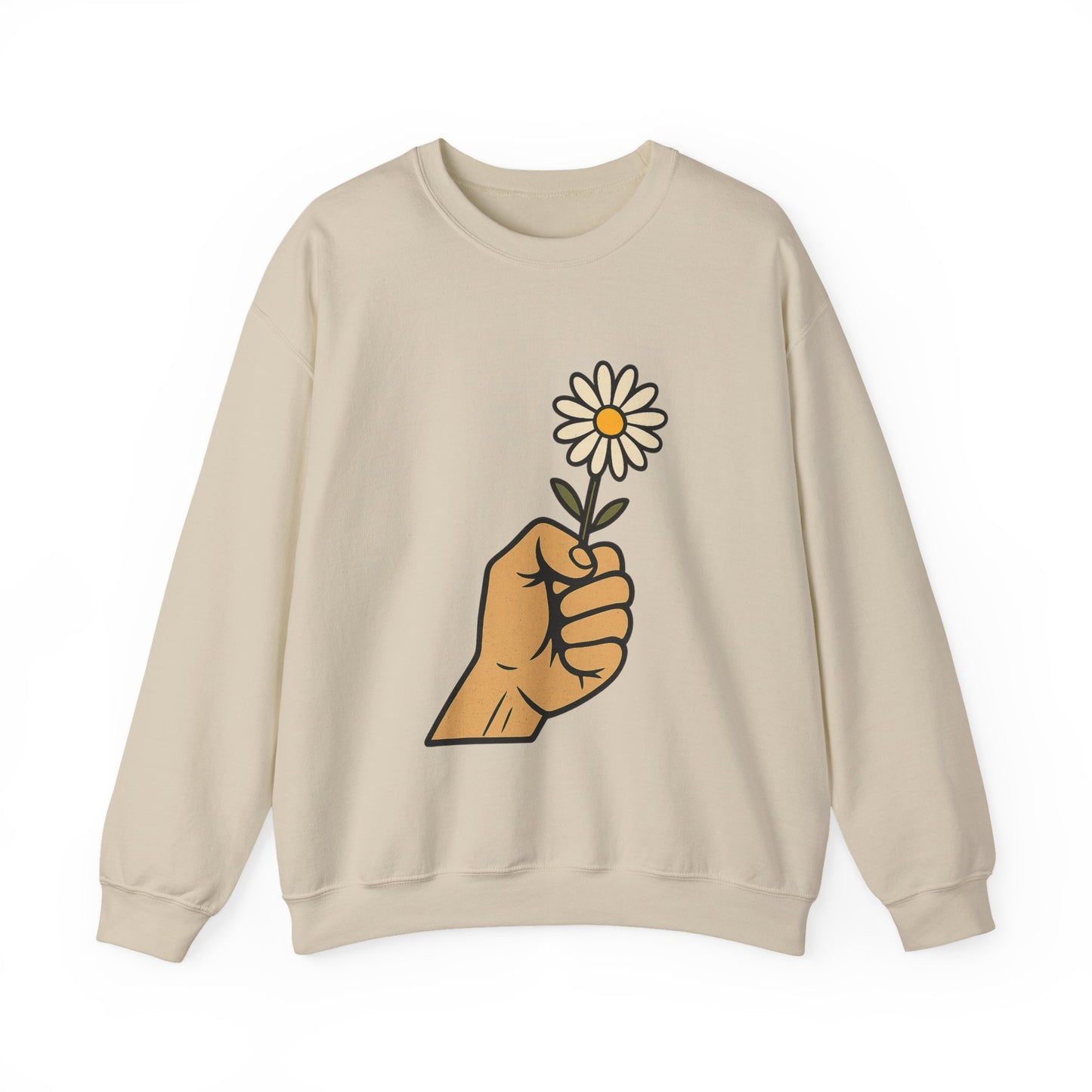 Floral Motif Sweatshirt - Cozy Spring Vibes, Perfect Gift for Friends, Unisex Fashion, Casual Outfits, Eco-Friendly Gift