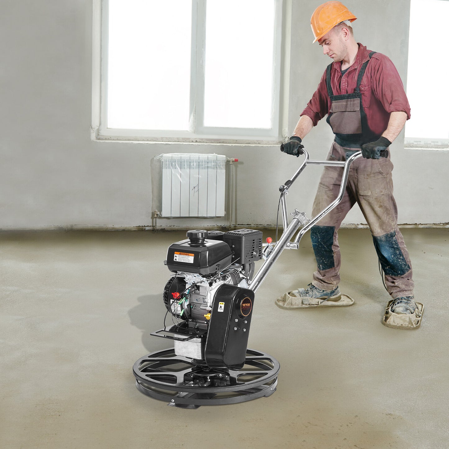 VEVOR Truelle À Ciment Conducteur Marchant À Essence 610 Mm 6 CV Lame Flottante