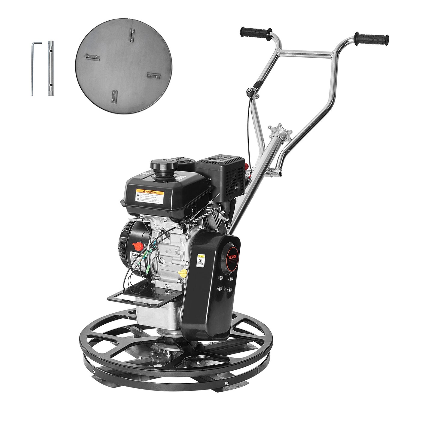VEVOR Truelle À Ciment Conducteur Marchant À Essence 610 Mm 6 CV Lame Flottante