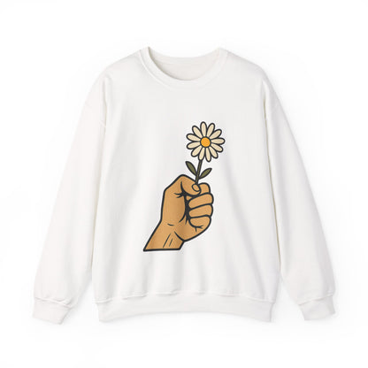 Floral Motif Sweatshirt - Cozy Spring Vibes, Perfect Gift for Friends, Unisex Fashion, Casual Outfits, Eco-Friendly Gift
