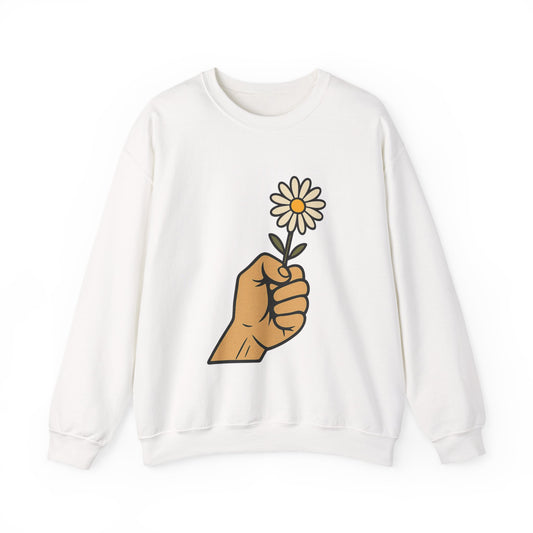Floral Motif Sweatshirt - Cozy Spring Vibes, Perfect Gift for Friends, Unisex Fashion, Casual Outfits, Eco-Friendly Gift
