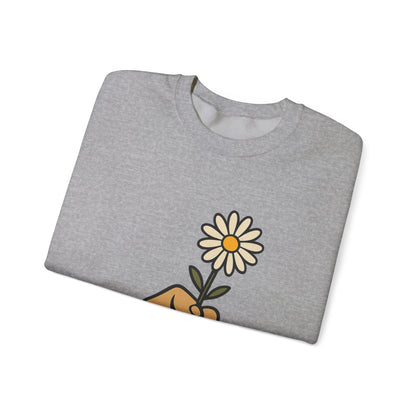 Floral Motif Sweatshirt - Cozy Spring Vibes, Perfect Gift for Friends, Unisex Fashion, Casual Outfits, Eco-Friendly Gift
