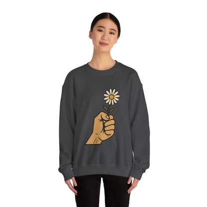 Floral Motif Sweatshirt - Cozy Spring Vibes, Perfect Gift for Friends, Unisex Fashion, Casual Outfits, Eco-Friendly Gift