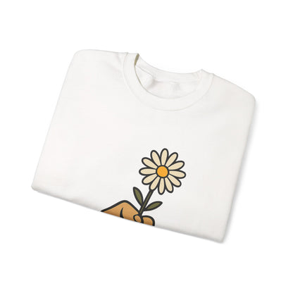Floral Motif Sweatshirt - Cozy Spring Vibes, Perfect Gift for Friends, Unisex Fashion, Casual Outfits, Eco-Friendly Gift