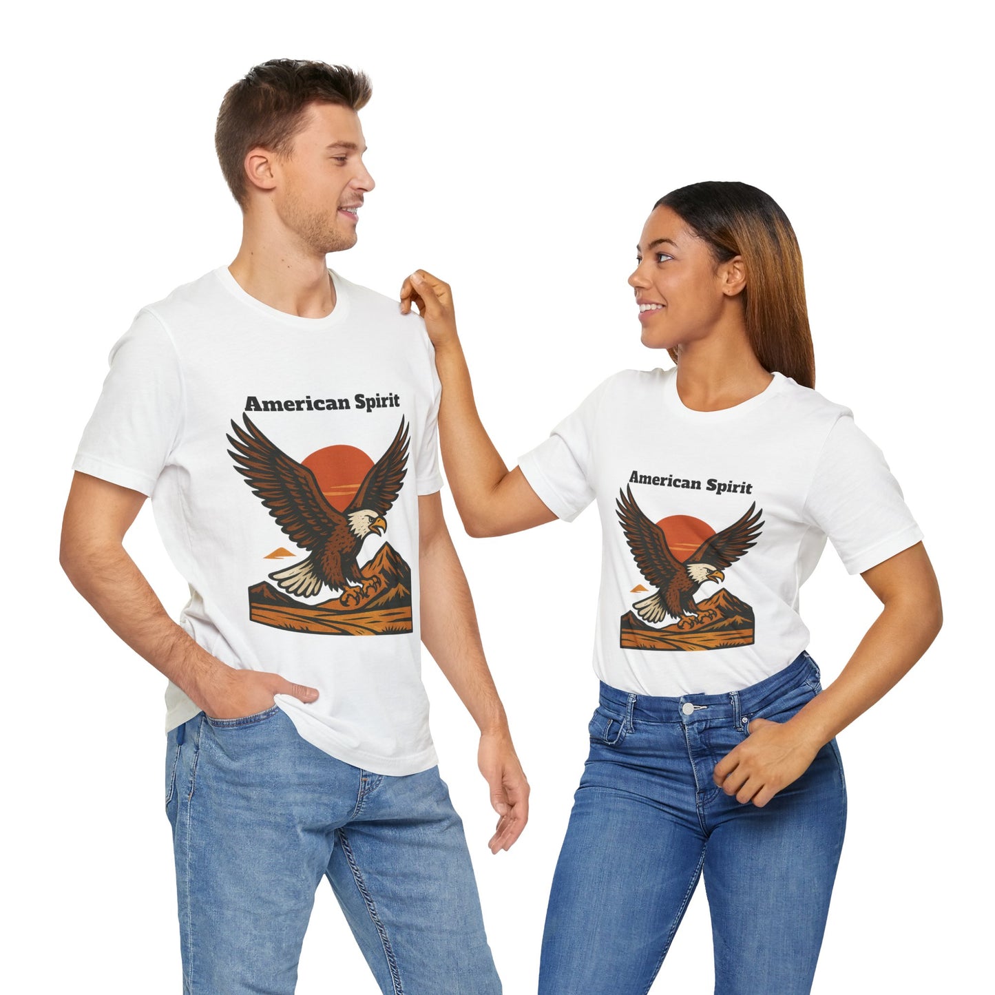 American Spirit Eagle Tee | Unisex Jersey Short Sleeve T-Shirt, Casual Wear, Gift for Nature Lovers, Patriotic Apparel, Outdoor Adventure