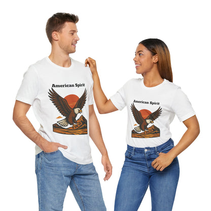 American Spirit Eagle Tee | Unisex Jersey Short Sleeve T-Shirt, Casual Wear, Gift for Nature Lovers, Patriotic Apparel, Outdoor Adventure