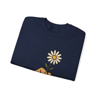 Floral Motif Sweatshirt - Cozy Spring Vibes, Perfect Gift for Friends, Unisex Fashion, Casual Outfits, Eco-Friendly Gift