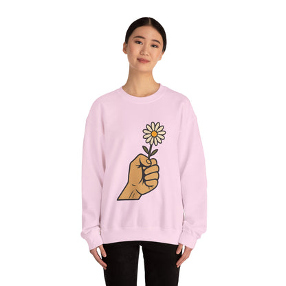 Floral Motif Sweatshirt - Cozy Spring Vibes, Perfect Gift for Friends, Unisex Fashion, Casual Outfits, Eco-Friendly Gift