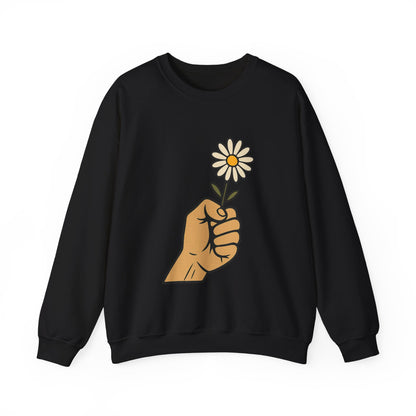 Floral Motif Sweatshirt - Cozy Spring Vibes, Perfect Gift for Friends, Unisex Fashion, Casual Outfits, Eco-Friendly Gift