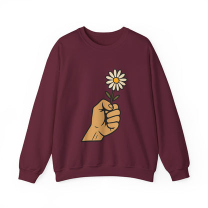 Floral Motif Sweatshirt - Cozy Spring Vibes, Perfect Gift for Friends, Unisex Fashion, Casual Outfits, Eco-Friendly Gift