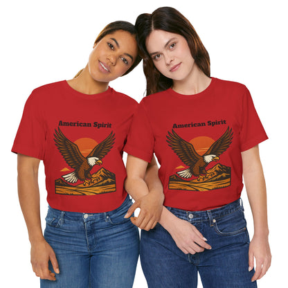 American Spirit Eagle Tee | Unisex Jersey Short Sleeve T-Shirt, Casual Wear, Gift for Nature Lovers, Patriotic Apparel, Outdoor Adventure