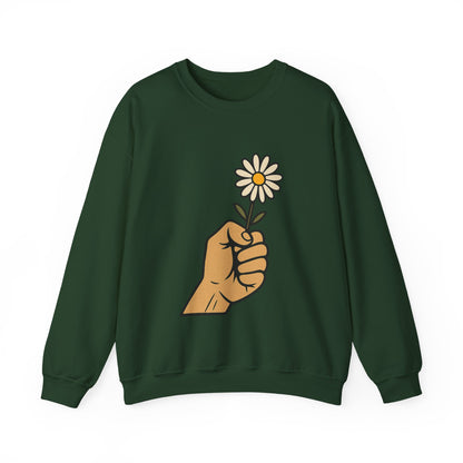 Floral Motif Sweatshirt - Cozy Spring Vibes, Perfect Gift for Friends, Unisex Fashion, Casual Outfits, Eco-Friendly Gift