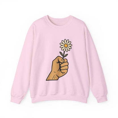 Floral Motif Sweatshirt - Cozy Spring Vibes, Perfect Gift for Friends, Unisex Fashion, Casual Outfits, Eco-Friendly Gift