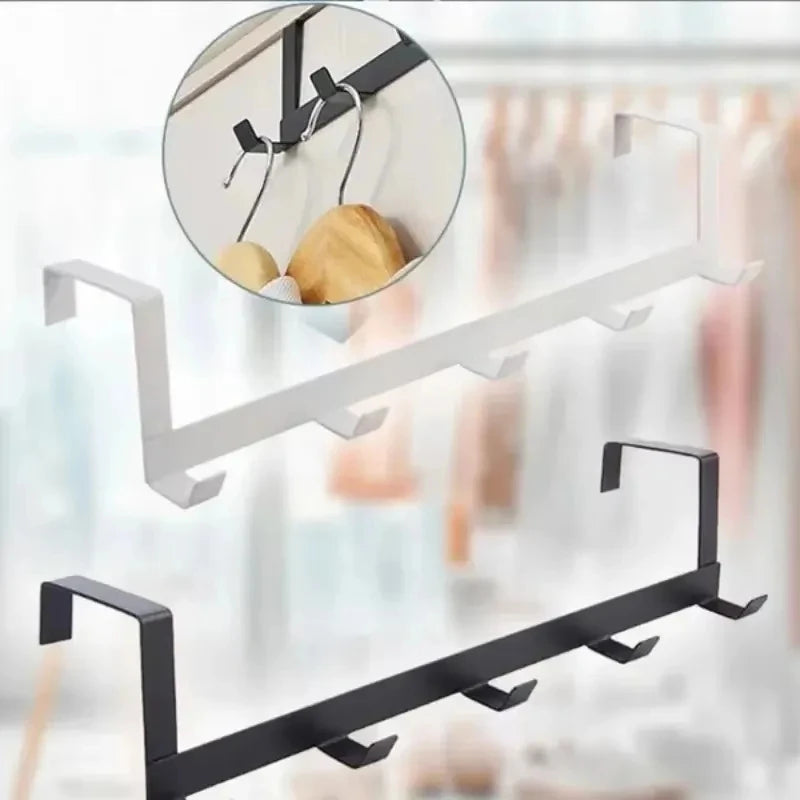 1 Piece of Household Space Saving Five Hook Door Hanger Hook Easy to Install Modern Style Durable Jacket Storage Rack