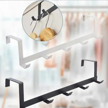 1 Piece of Household Space Saving Five Hook Door Hanger Hook Easy to Install Modern Style Durable Jacket Storage Rack