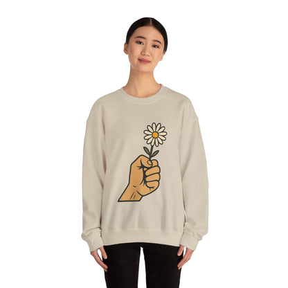 Floral Motif Sweatshirt - Cozy Spring Vibes, Perfect Gift for Friends, Unisex Fashion, Casual Outfits, Eco-Friendly Gift