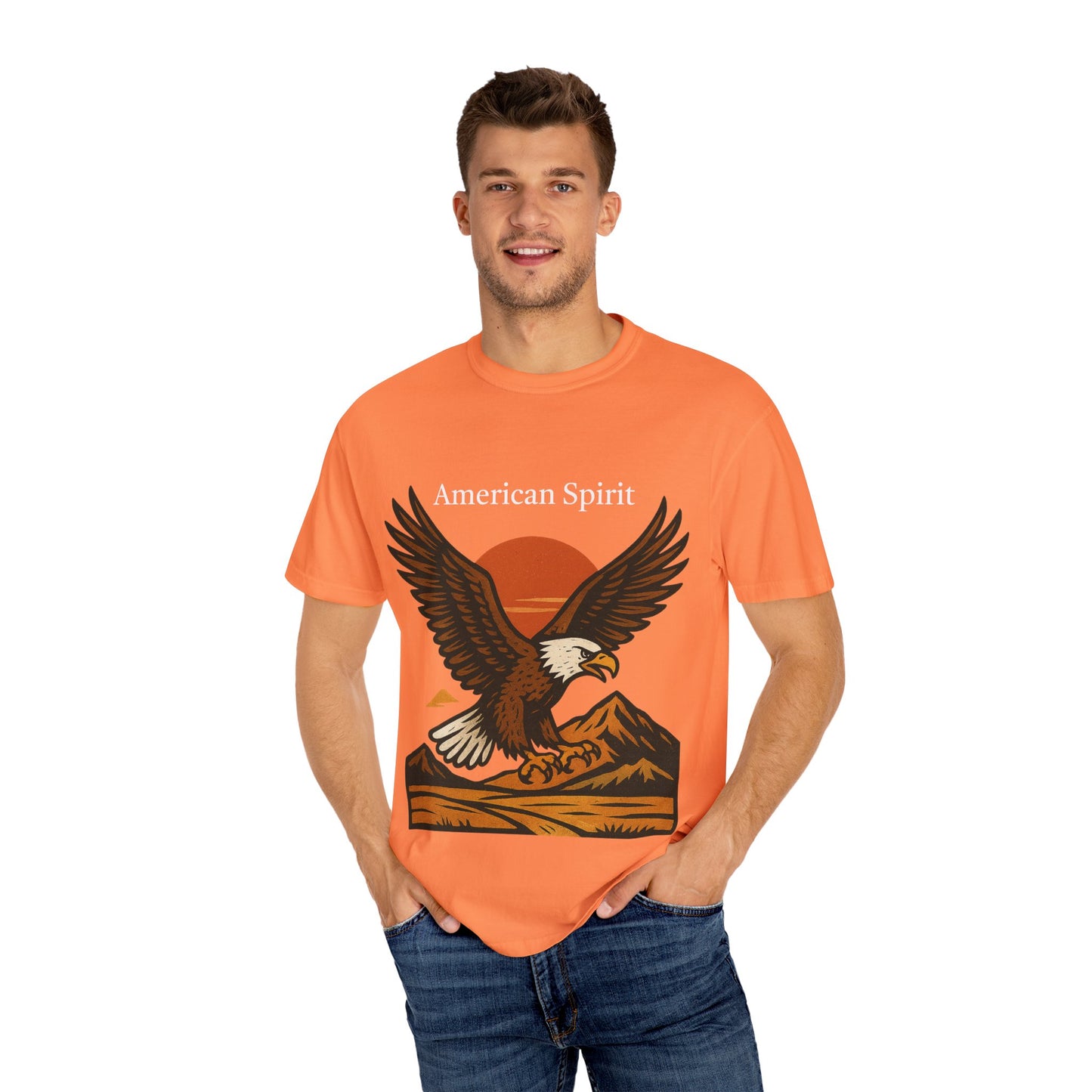 T-shirt Aigle Majestueux – Illustration Vintage au Coucher du Soleil
