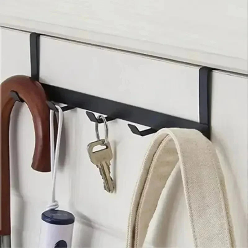 1 Piece of Household Space Saving Five Hook Door Hanger Hook Easy to Install Modern Style Durable Jacket Storage Rack