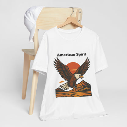American Spirit Eagle Tee | Unisex Jersey Short Sleeve T-Shirt, Casual Wear, Gift for Nature Lovers, Patriotic Apparel, Outdoor Adventure