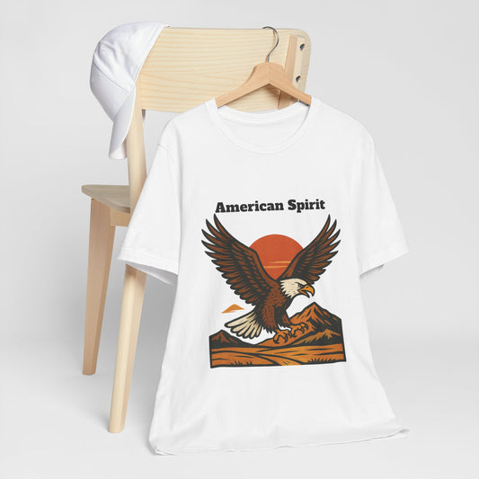American Spirit Eagle Tee | Unisex Jersey Short Sleeve T-Shirt, Casual Wear, Gift for Nature Lovers, Patriotic Apparel, Outdoor Adventure