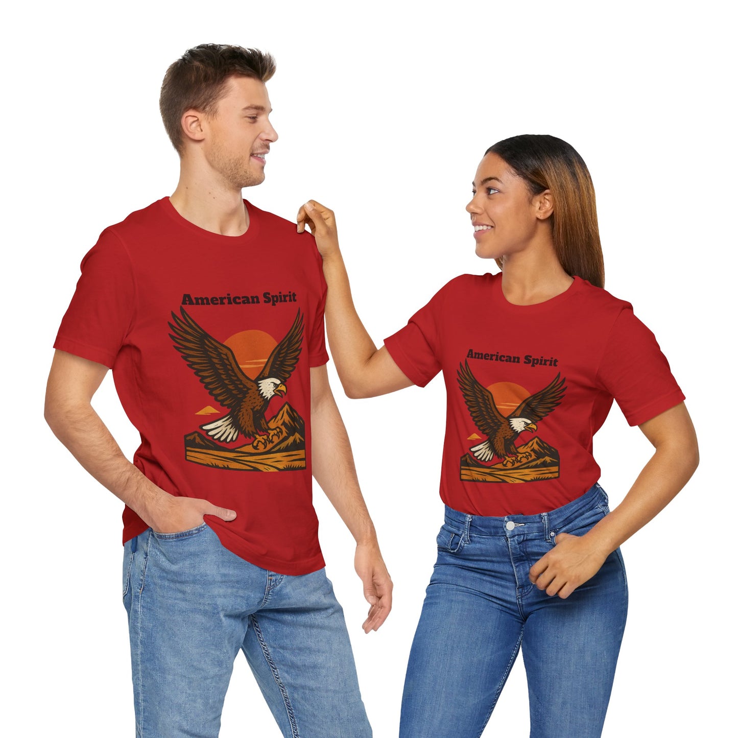 American Spirit Eagle Tee | Unisex Jersey Short Sleeve T-Shirt, Casual Wear, Gift for Nature Lovers, Patriotic Apparel, Outdoor Adventure
