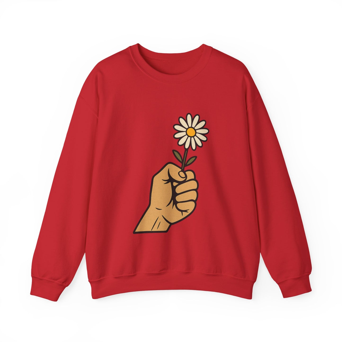 Floral Motif Sweatshirt - Cozy Spring Vibes, Perfect Gift for Friends, Unisex Fashion, Casual Outfits, Eco-Friendly Gift
