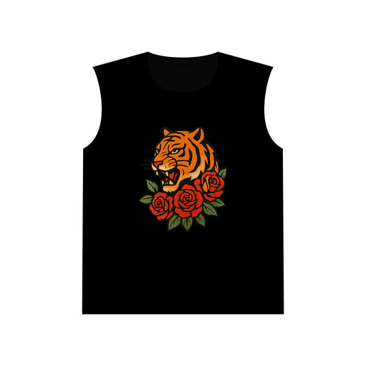T-shirt Graphique Tigre & Roses – Style Vintage