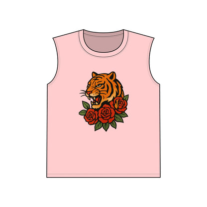 T-shirt Graphique Tigre & Roses – Style Vintage
