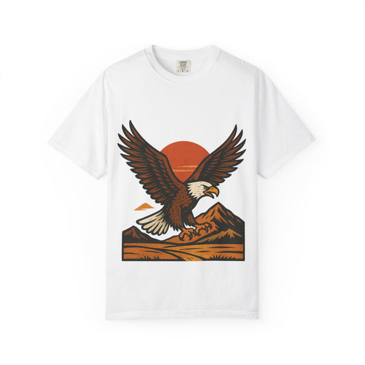 T-shirt Aigle Majestueux – Illustration Vintage au Coucher du Soleil