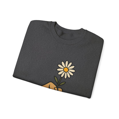 Floral Motif Sweatshirt - Cozy Spring Vibes, Perfect Gift for Friends, Unisex Fashion, Casual Outfits, Eco-Friendly Gift