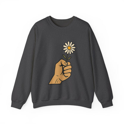Floral Motif Sweatshirt - Cozy Spring Vibes, Perfect Gift for Friends, Unisex Fashion, Casual Outfits, Eco-Friendly Gift