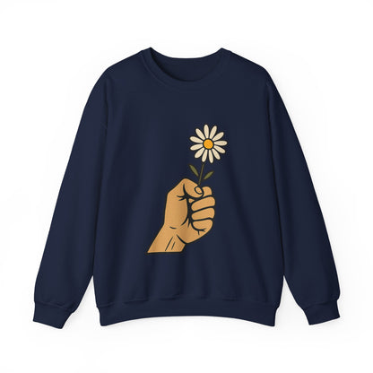 Floral Motif Sweatshirt - Cozy Spring Vibes, Perfect Gift for Friends, Unisex Fashion, Casual Outfits, Eco-Friendly Gift
