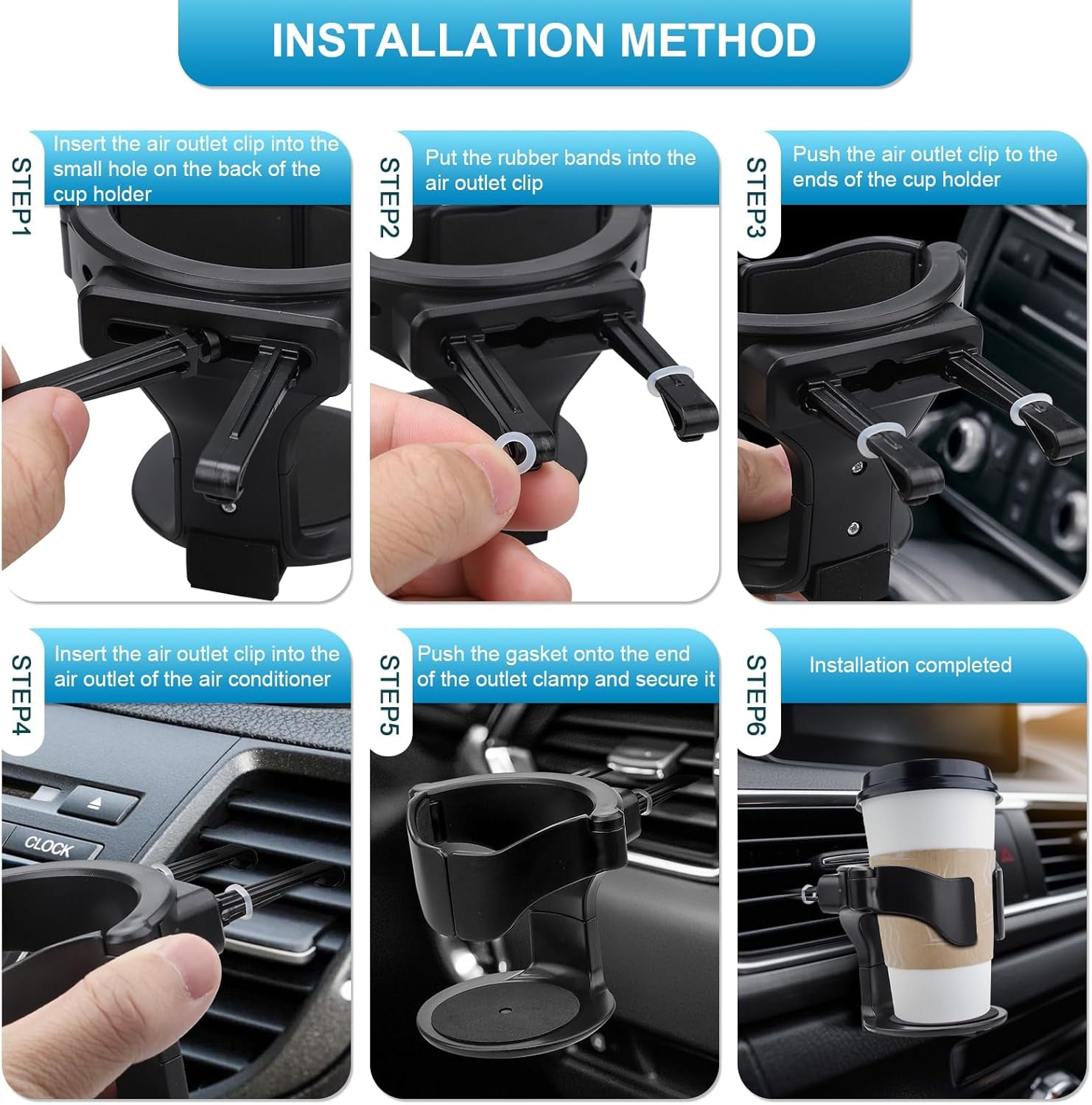 Porte Gobelet Voiture, Lot De 2 Porte-Gobelets Universels Pour Voiture, Support De Ventilation Réglable, Support De Bouteille Pour Cendrier De Voiture, Tasse À Café, Boisson Et Tasse À Café